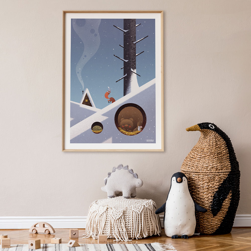 Crocodile Prints zimski san poster za djecu za djecju sobu